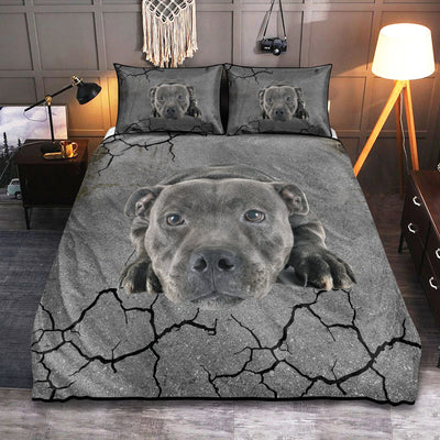 Pit Bull Dog Sleeping Grey Style - Bedding Cover - Owls Matrix LTD