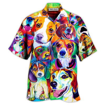 Hawaiian Shirt / Adults / S Beagle Dogs Painting Beautiful - Hawaiian Shirt - Owls Matrix LTD