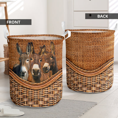 Donkey Rattan Teaxture - Laundry Basket - Owls Matrix LTD