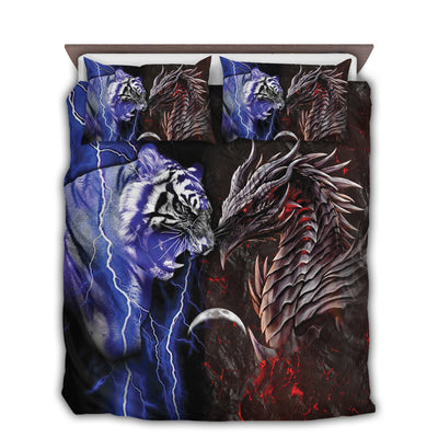 US / Twin (68" x 86") Dragon And Tiger So Cool - Bedding Cover - Owls Matrix LTD