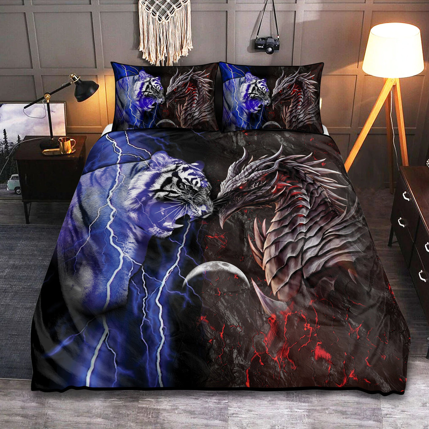 Dragon And Tiger So Cool - Bedding Cover - Owls Matrix LTD