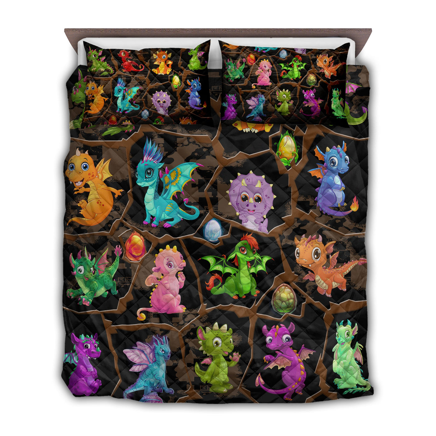 TWIN ( 50 x 60 INCH ) Dragon Love Colorful Life - Quilt Set - Owls Matrix LTD