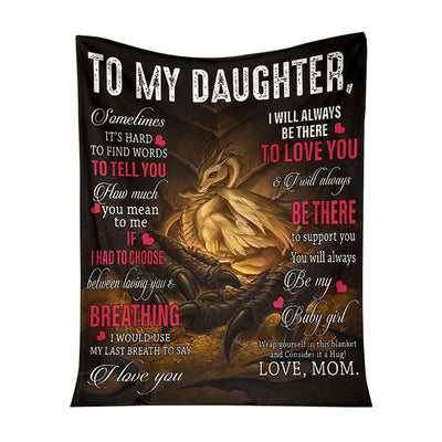 Dragon To My Daughter Dragon Style - Flannel Blanket - Owls Matrix LTD
