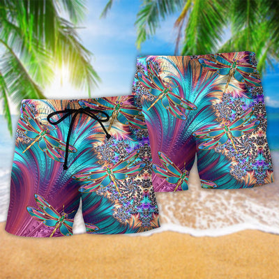 Dragonfly Loves Summer Vibes Luxury - Beach Short - Owls Matrix LTD