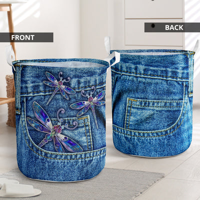 Dragonfly Jean Pocket - Laundry Basket - Owls Matrix LTD