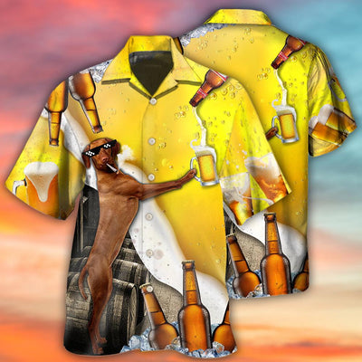 Beer Dachshund With Beer - Hawaiian shirt - Owls Matrix LTD