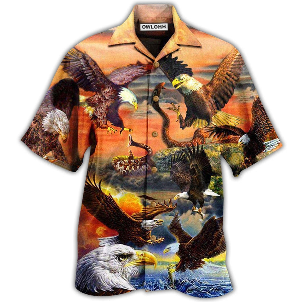 Hawaiian Shirt / Adults / S Eagle By Blood A Hunter By Heart A King Of Sunset Sky - Hawaiian Shirt - Owls Matrix LTD