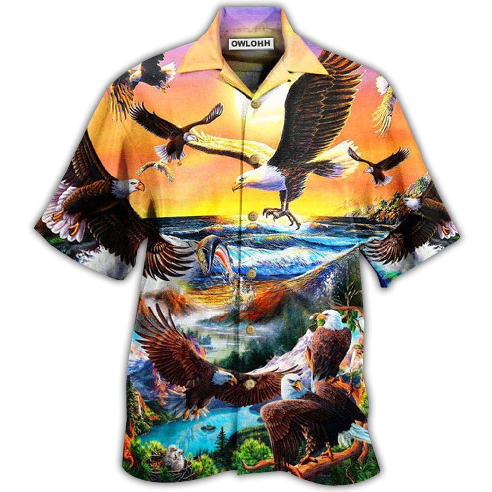 Hawaiian Shirt / Adults / S Eagle Spirit Of America Lovely Life - Hawaiian Shirt - Owls Matrix LTD