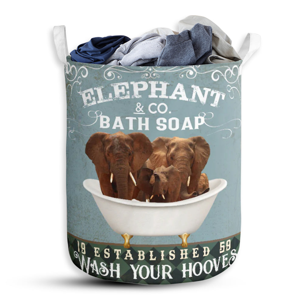 S: 17.72”x13.78” (45x35 cm) Elephant Bath Soap - Laundry Basket - Owls Matrix LTD