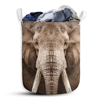 Elephant Face And Butt - Laundry Basket - Owls Matrix LTD
