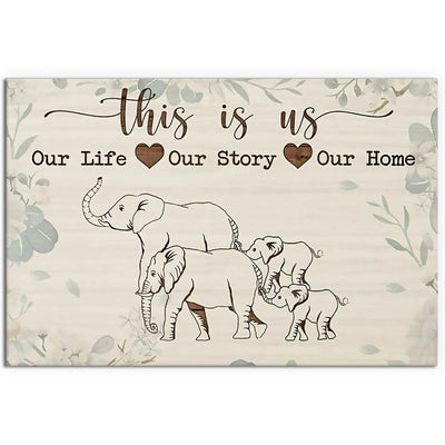 12x18 Inch Elephant Out Life This Is Us - Horizontal Poster - Owls Matrix LTD