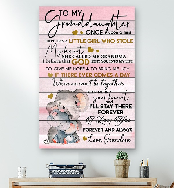 Elephant To My Granddaughter I Love You - Vertical Poster - Owls Matrix LTD