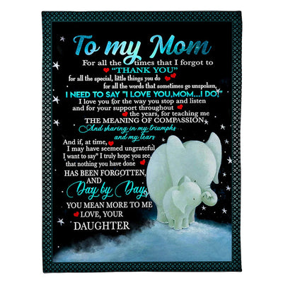 50" x 60" Elephant To My Mom You Are The World To Me - Flannel Blanket - Owls Matrix LTD