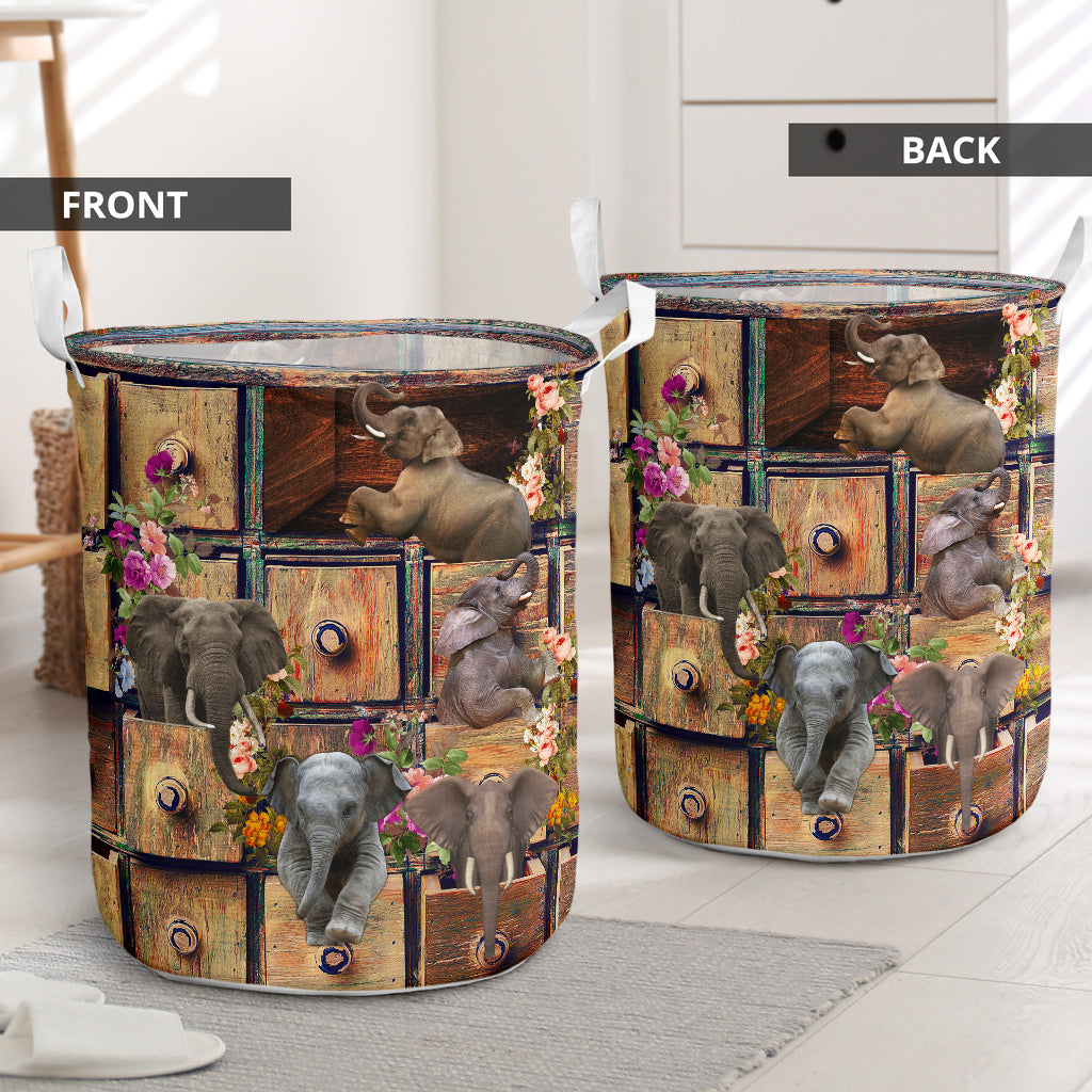 Elephant Drawer Colorful - Laundry Basket - Owls Matrix LTD