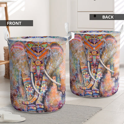 Elephant Panitng Art - Laundry Basket - Owls Matrix LTD