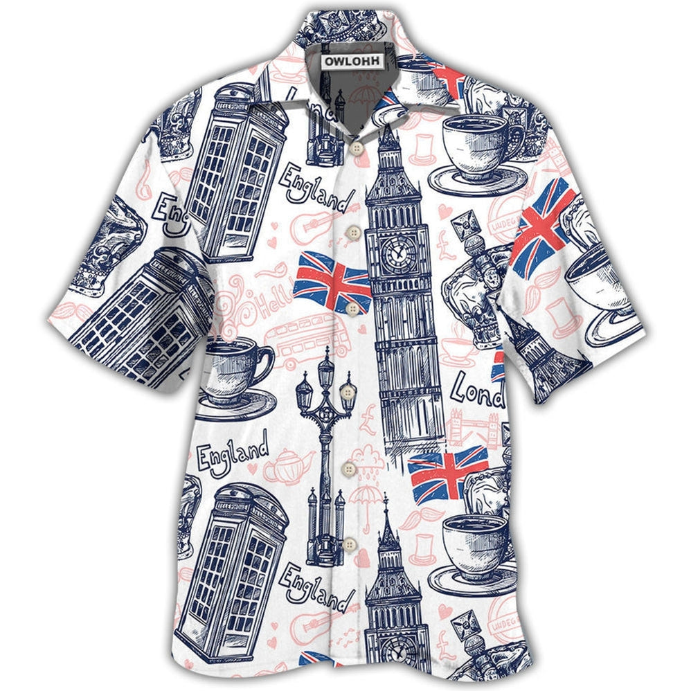 Hawaiian Shirt / Adults / S England Romantic Love It - Hawaiian Shirt - Owls Matrix LTD