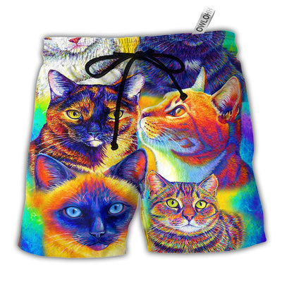 Beach Short / Adults / S Cat Cute Cats All My Soul - Beach Short - Owls Matrix LTD
