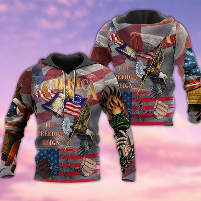 America Freedom Reign Flag - Hoodie - Owls Matrix LTD