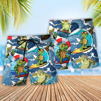 Turtle Surf Happy Style Funny - Beach Short - Owls Matrix LTD