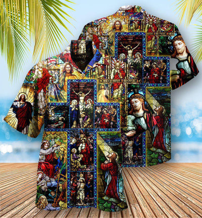 Jesus Faith Over Fear - Hawaiian Shirt - Owls Matrix LTD