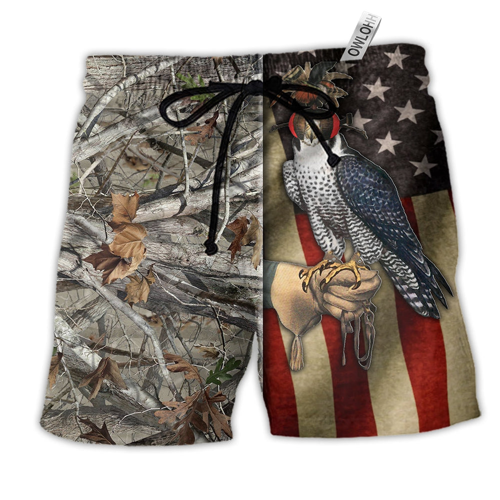 Beach Short / Adults / S Falconry Hunting America Style - Beach Short - Owls Matrix LTD