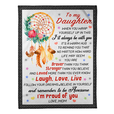 50" x 60" Family Love I'm Proud Of You Lovely Gift For Daughter - Flannel Blanket - Owls Matrix LTD