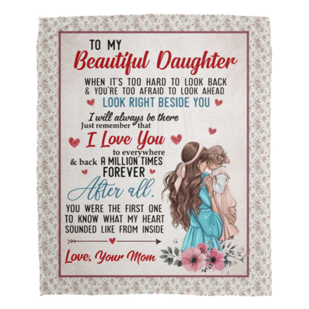 50" x 60" Family To My Beautiful Daughter Love Mom - Flannel Blanket - Owls Matrix LTD