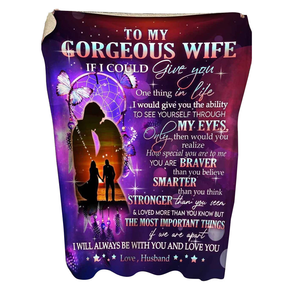 50" x 60" Family To My Wife Husband And Wife Love You - Flannel Blanket - Owls Matrix LTD