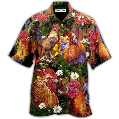 Hawaiian Shirt / Adults / S Chicken Rise A Shine Rooster - Hawaiian Shirt - Owls Matrix LTD