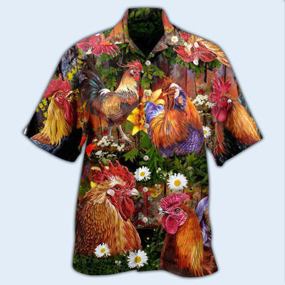 Chicken Rise A Shine Rooster - Hawaiian Shirt - Owls Matrix LTD
