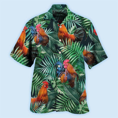Chicken Rooster Tropical Summer Vibes - Hawaiian Shirt - Owls Matrix LTD