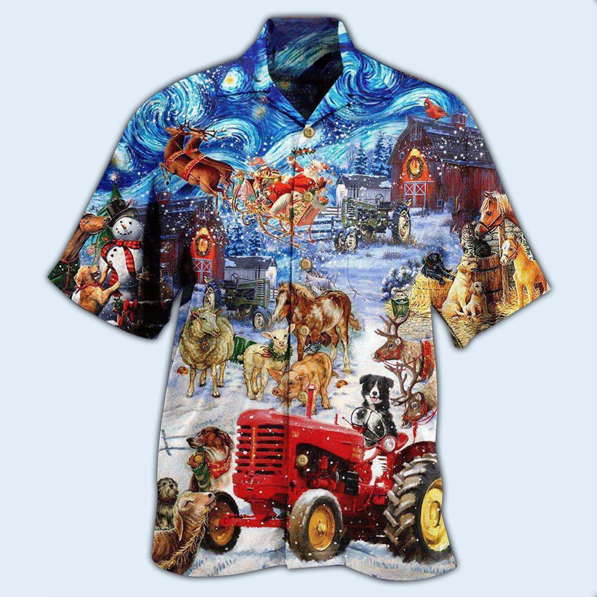Farm Merry Xmas Lover Forever - Hawaiian Shirt - Owls Matrix LTD
