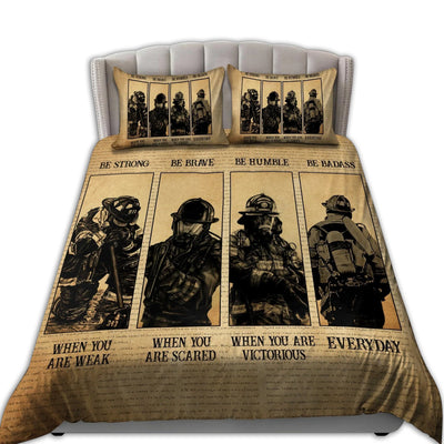 US / Twin (68" x 86") Firefighter Be Strong We Are Firefighters - Bedding Cover - Owls Matrix LTD