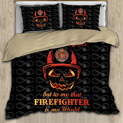 Firefighter Is My World - Bedding Cover - Owls Matrix LTD