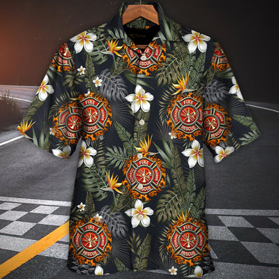 Firefighter Lover Tropical Style - Hawaiian Shirt - Owls Matrix LTD