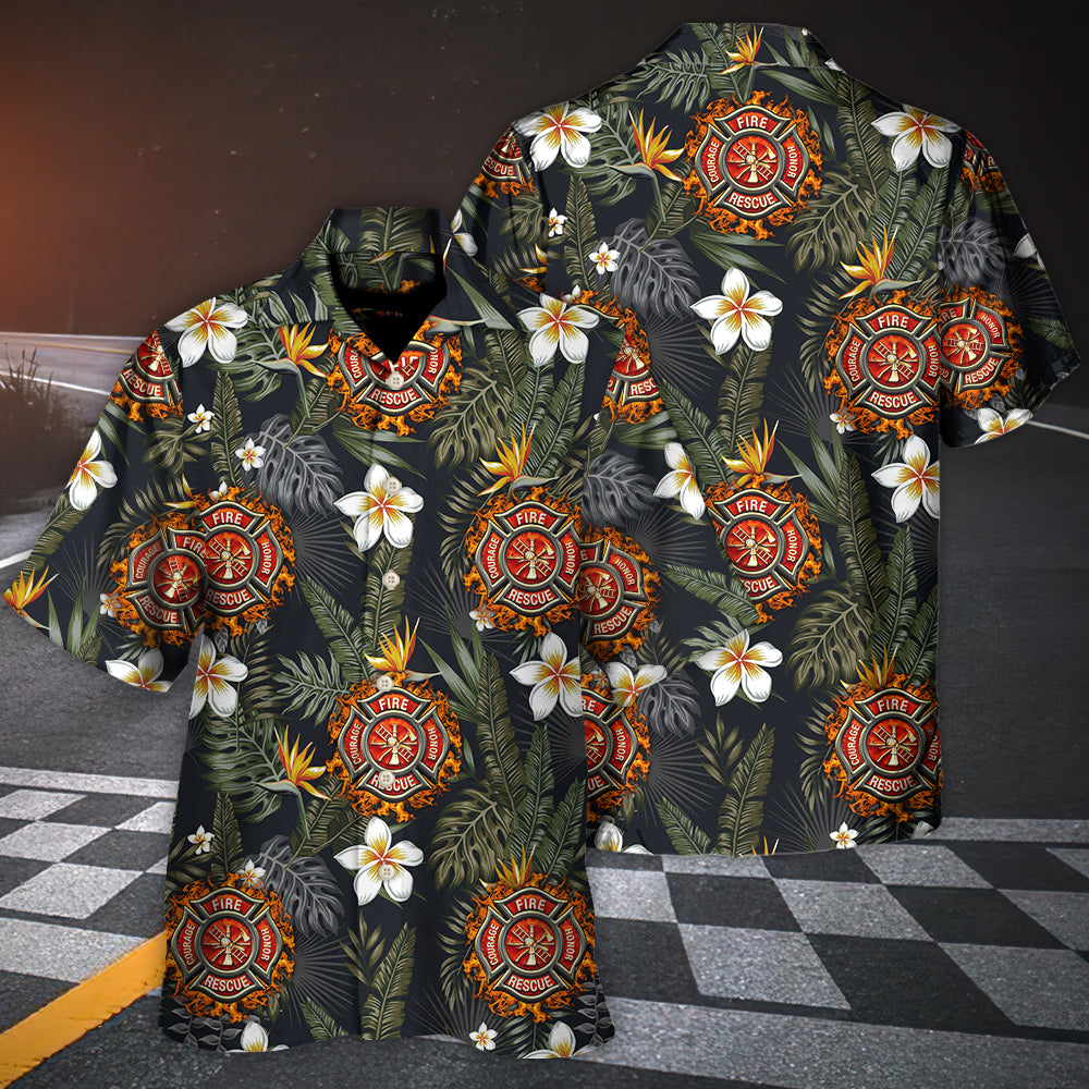 Firefighter Lover Tropical Style - Hawaiian Shirt - Owls Matrix LTD