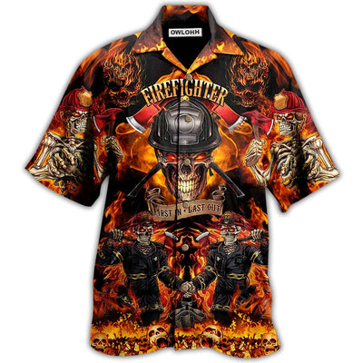 Hawaiian Shirt / Adults / S Firefighter On Fire Love Life - Hawaiian Shirt - Owls Matrix LTD