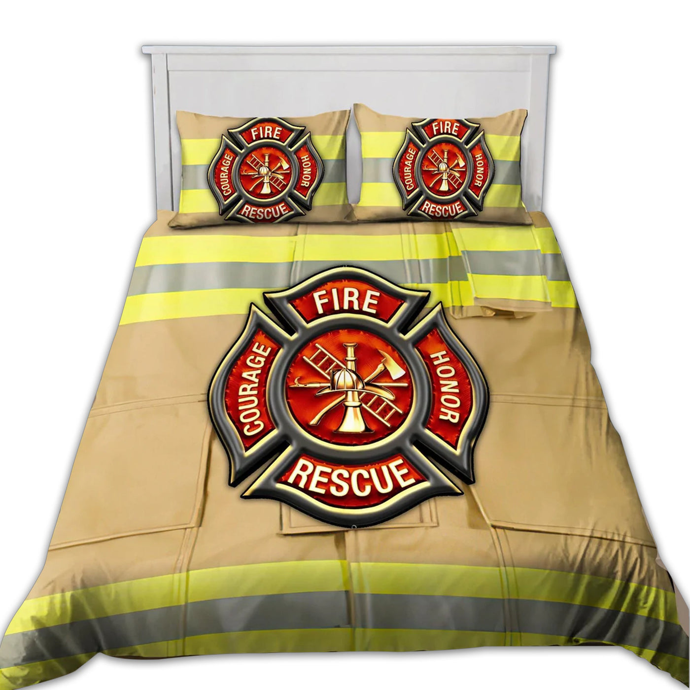 US / Twin (68" x 86") Firefighter Strong Firefighter Coat - Bedding Cover - Owls Matrix LTD