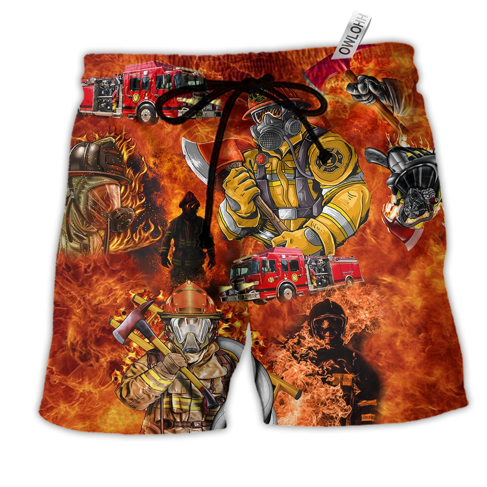 Beach Short / Adults / S Firefighter The Hotter You Are The Faster We Come - Beach Short - Owls Matrix LTD