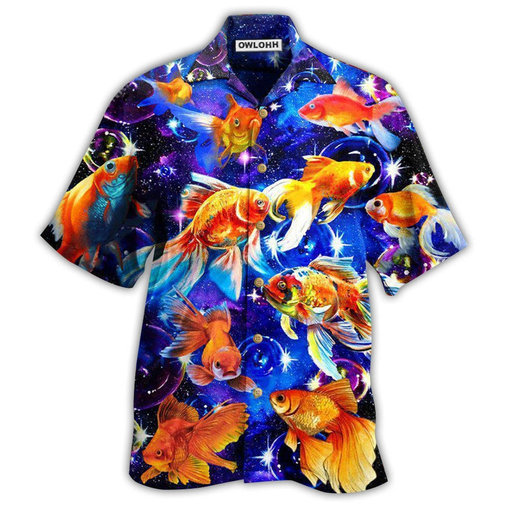 Hawaiian Shirt / Adults / S Fish Goldfish In The Galaxy - Hawaiian Shirt - Owls Matrix LTD