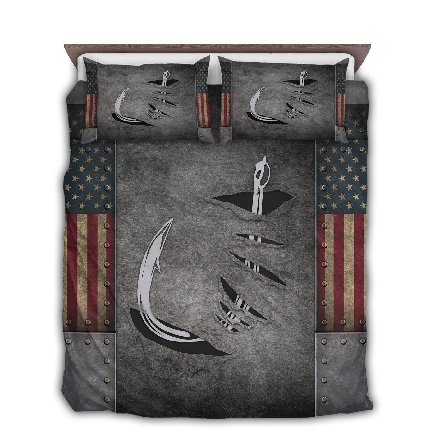 US / Twin (68" x 86") Fishing Hook Metal Amazing Style - Bedding Cover - Owls Matrix LTD