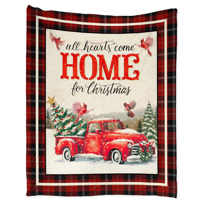 Flannel Blanket / 50" x 60" Cardinal Christmas All Heart Come Home For Christmas - Flannel Blanket - Owls Matrix LTD