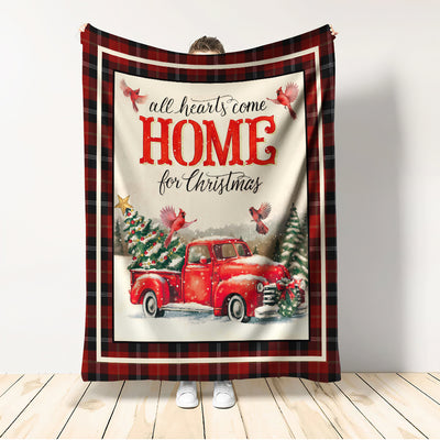 Cardinal Christmas All Heart Come Home For Christmas - Flannel Blanket - Owls Matrix LTD