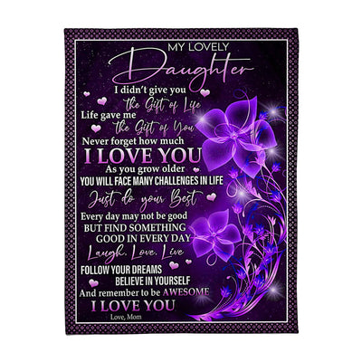 50" x 60" Floral I Love You Lovely Gift For Daughter - Flannel Blanket - Owls Matrix LTD