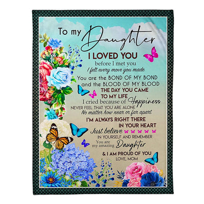 50" x 60" Flower I Loved You Lovely Gift For Daughter - Flannel Blanket - Owls Matrix LTD