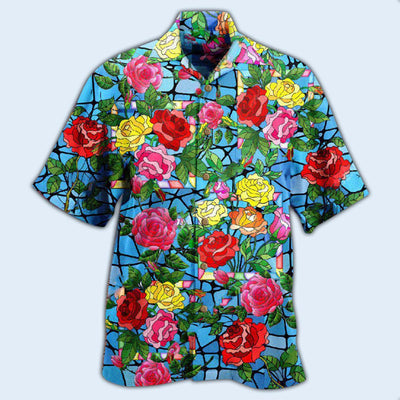 Rose Flowers Love Is A Rose That Blooms Forever - Hawaiian Shirt - Owls Matrix LTD