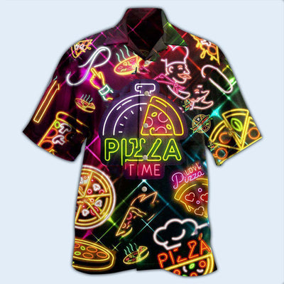 Food It's Pizza Time Stunning - Hawaiian Shirt - Owls Matrix LTD