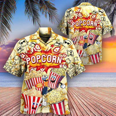 Food Popcorn Is Always The Answer Bang - Hawaiian Shirt - Owls Matrix LTD