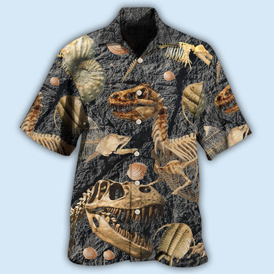 Dinosaur Fossils Collection - Hawaiian Shirt - Owls Matrix LTD