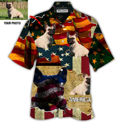 Hawaiian Shirt / Adults / S French Bulldog America Sunset Custom Photo - Hawaiian Shirt - Owls Matrix LTD